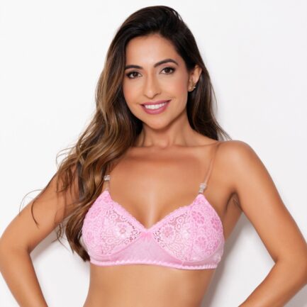 Sutiã Milla Básico sem Bojo com Alças de Silicone e Detalhes Renda - Image 9