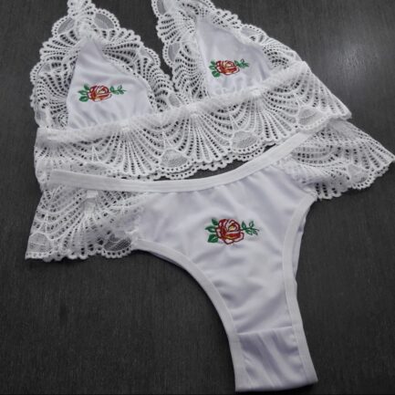 Conjunto em Microfibra e Renda com Bordado - Image 5