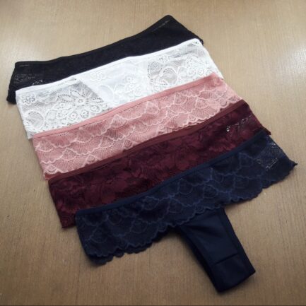 Calcinha Tanga Vanessa Fio com Renda Lateral e Cintura Baixa – MTX Moda - Image 6